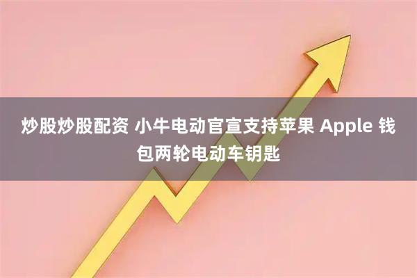 炒股炒股配资 小牛电动官宣支持苹果 Apple 钱包两轮电动车钥匙